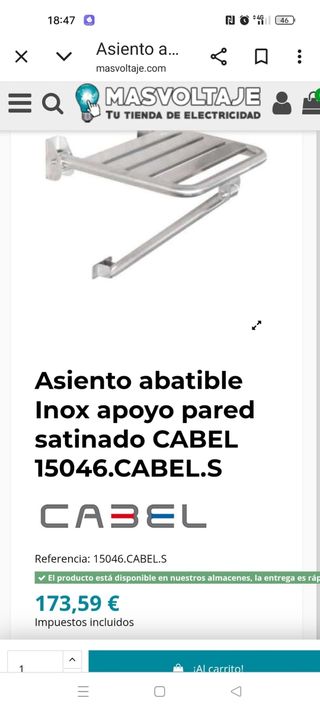 Asiento de ducha plegable CABEL.