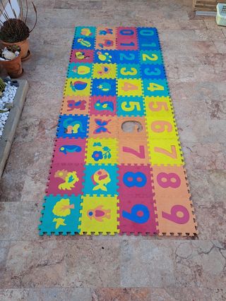 Alfombra Gomaespuma puzzle niños números animales 