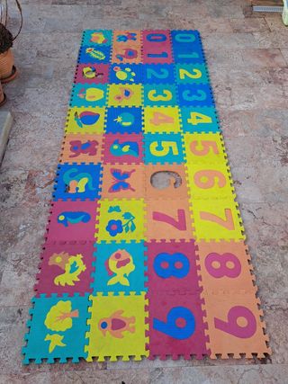 Alfombra Gomaespuma puzzle niños números animales 