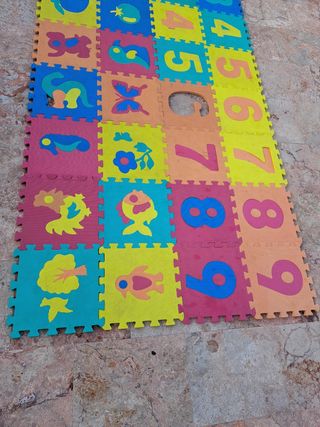 Alfombra Gomaespuma puzzle niños números animales 