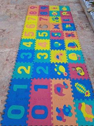 Alfombra Gomaespuma puzzle niños números animales 