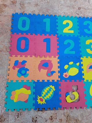 Alfombra Gomaespuma puzzle niños números animales 
