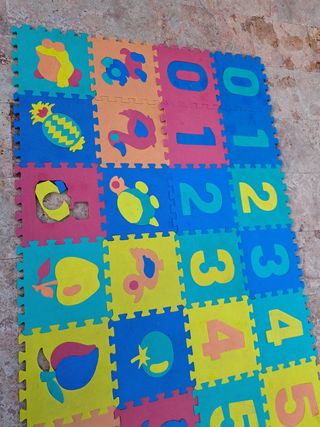 Alfombra Gomaespuma puzzle niños números animales 