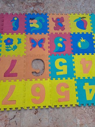 Alfombra Gomaespuma puzzle niños números animales 