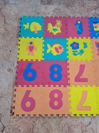 Alfombra Gomaespuma puzzle niños números animales 