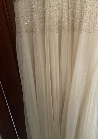 Vestido fiesta o graduacion beige 