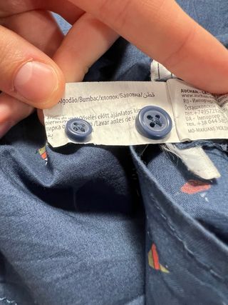Camisa L azul hombre manga corta pájaros
