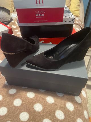 Zapatos cuña negros