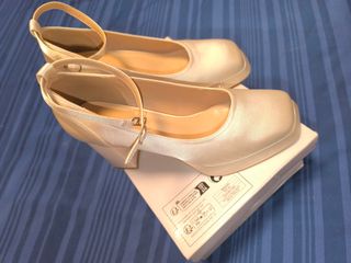 Zapatos novia raso blancos - talla 40