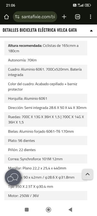 Bicicleta eléctrica Velca Gata 