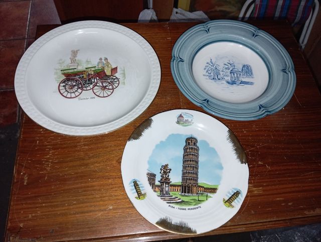 3 Platos Porcelana Vintage