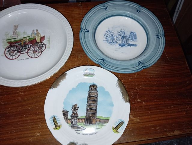 3 Platos Porcelana Vintage