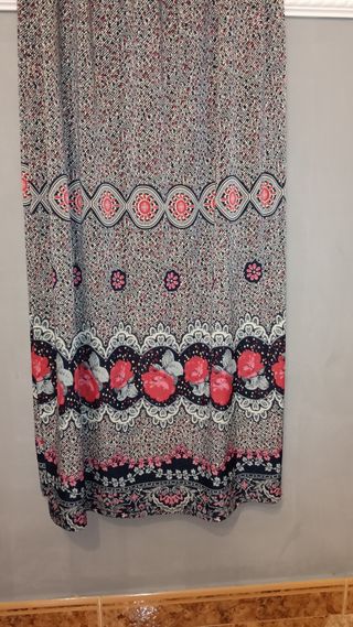 Vestido largo verano rojo-negro