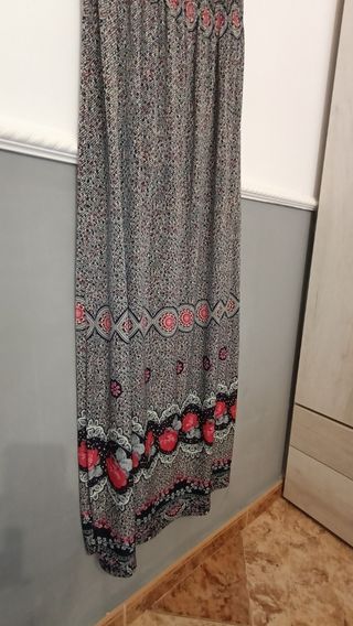 Vestido largo verano rojo-negro