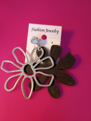 Orecchini fiori neri e argento