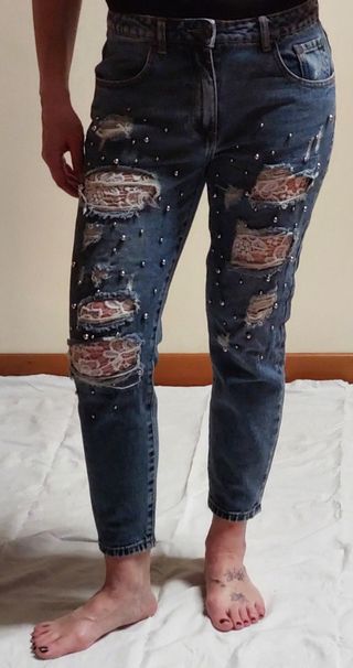 Jeans Carrot Fit Tg.M - Blu