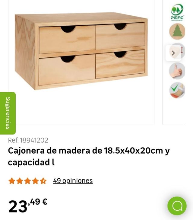 Cajonera de madera