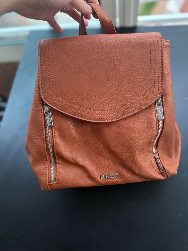 Mochila Misako marrón-rojo