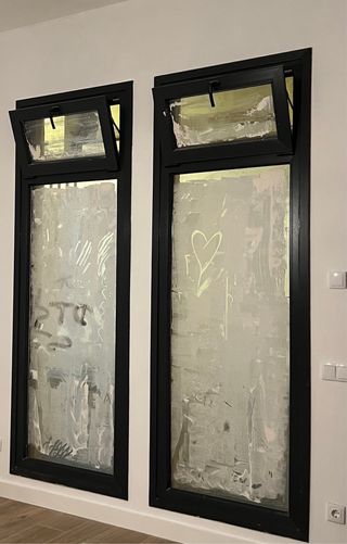 3 Ventanas PVC color gris antracita. Nuevas.