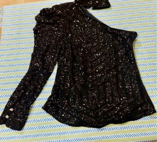 Blusa lentejuelas negra - Talla única