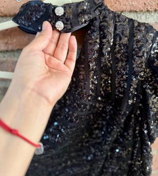 Blusa lentejuelas negra - Talla única