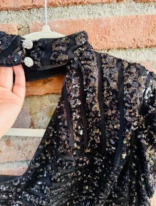 Blusa lentejuelas negra - Talla única