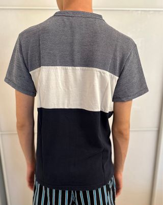 T-shirt Zara Uomo Blu e Bianco