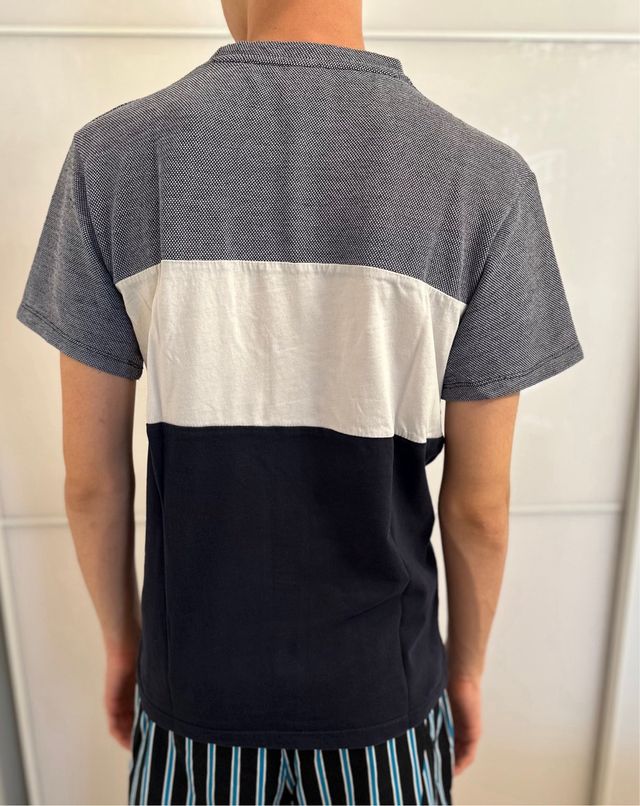 T-shirt Zara Uomo Blu e Bianco