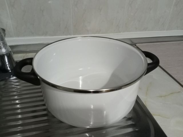 Cacerola(3 piezas) vapor San Ignacio blanca.