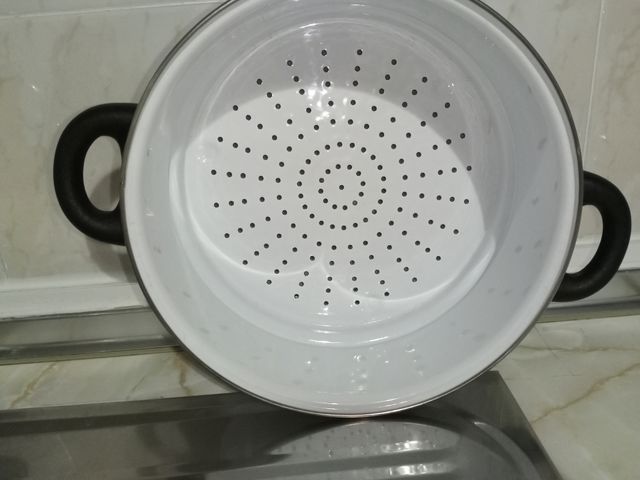 Cacerola(3 piezas) vapor San Ignacio blanca.