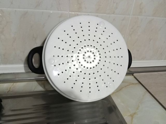 Cacerola(3 piezas) vapor San Ignacio blanca.