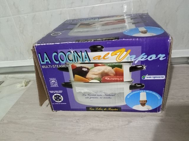 Cacerola(3 piezas) vapor San Ignacio blanca.