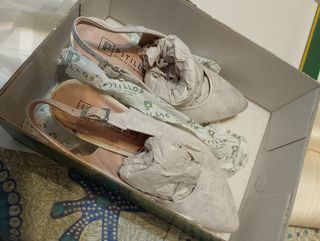Zapatos pitillo 37 tacones plata