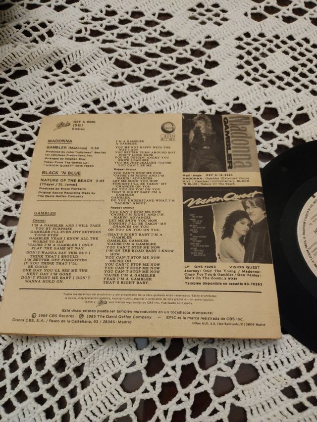 Single Vinilo Madonna - Gambler