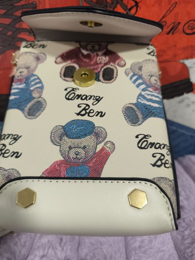 Bolso bandolera oso beige