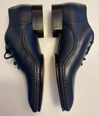 Scarpe in pelle allacciate blu Quercioli