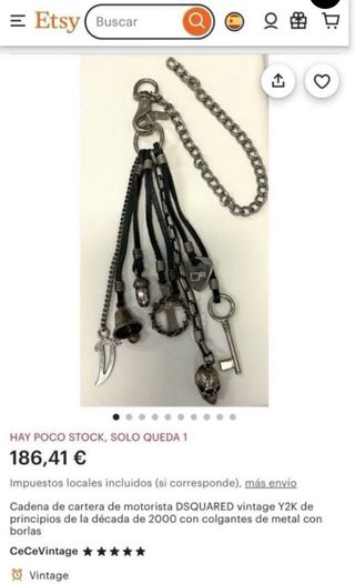 CADENA DE VAQUEROS DSQUARED2 CHARMS HOMBRE 