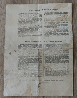 2 foglio di congedo illimitato - esercito italiano