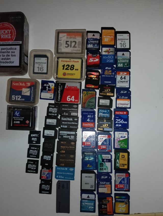 Lote Tarjetas Memoria - SD, MiniSD, microSD