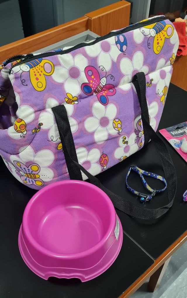 Transportin y comedero