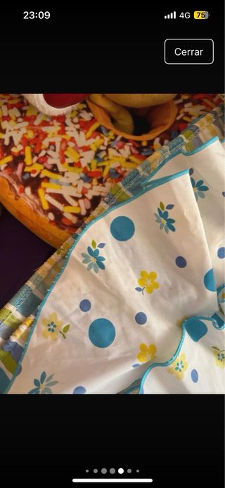 Traje Flamenca Rayas Azul Amarillo