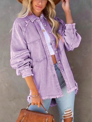 Chaqueta vaquera morada - Talla XL.
