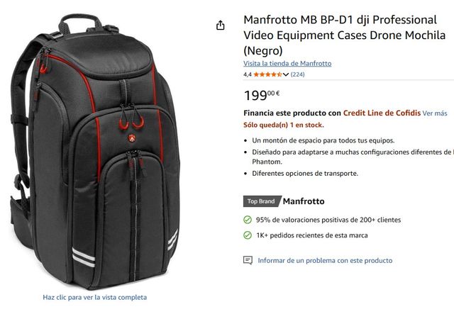 Mochila Manfrotto MB BP-D1 dji Professional dron