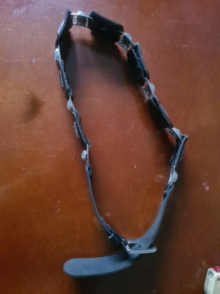 Cintura vintage pelle nera argento