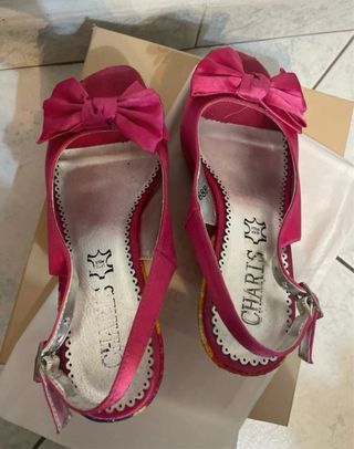 Sandali con zeppa rosa