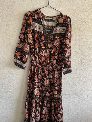 Vestido largo floral boho