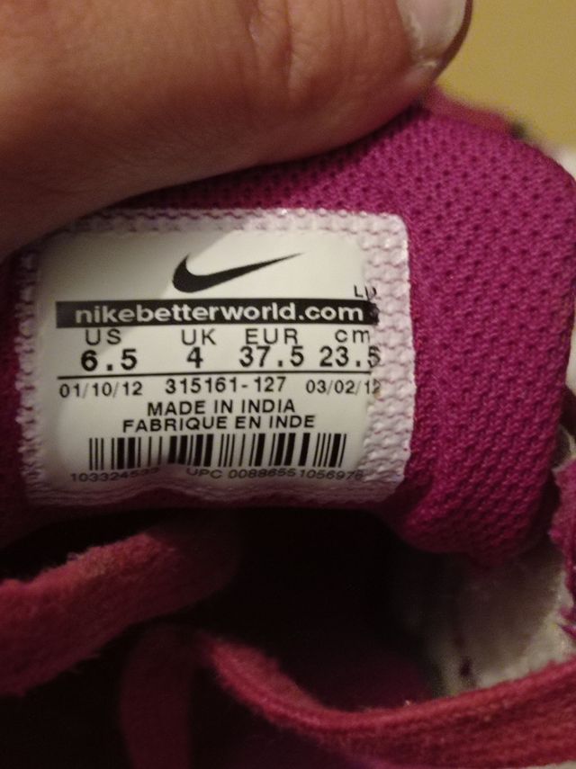 Zapatillas Nike blancas y rosas talla 37,5