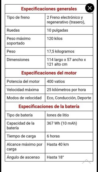 Patinete electrico ninebot