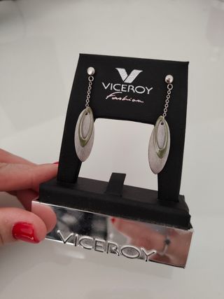 Pendientes Viceroy - largos plata y verde