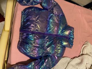 Bomber donna viola olografico